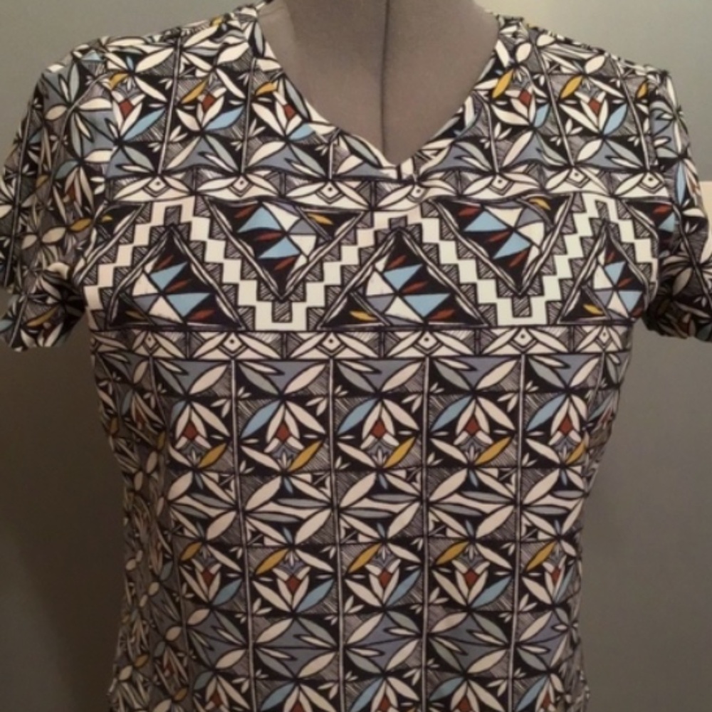 TORY BURCH Multicolored Printed Short Sleeve Top Size M/M